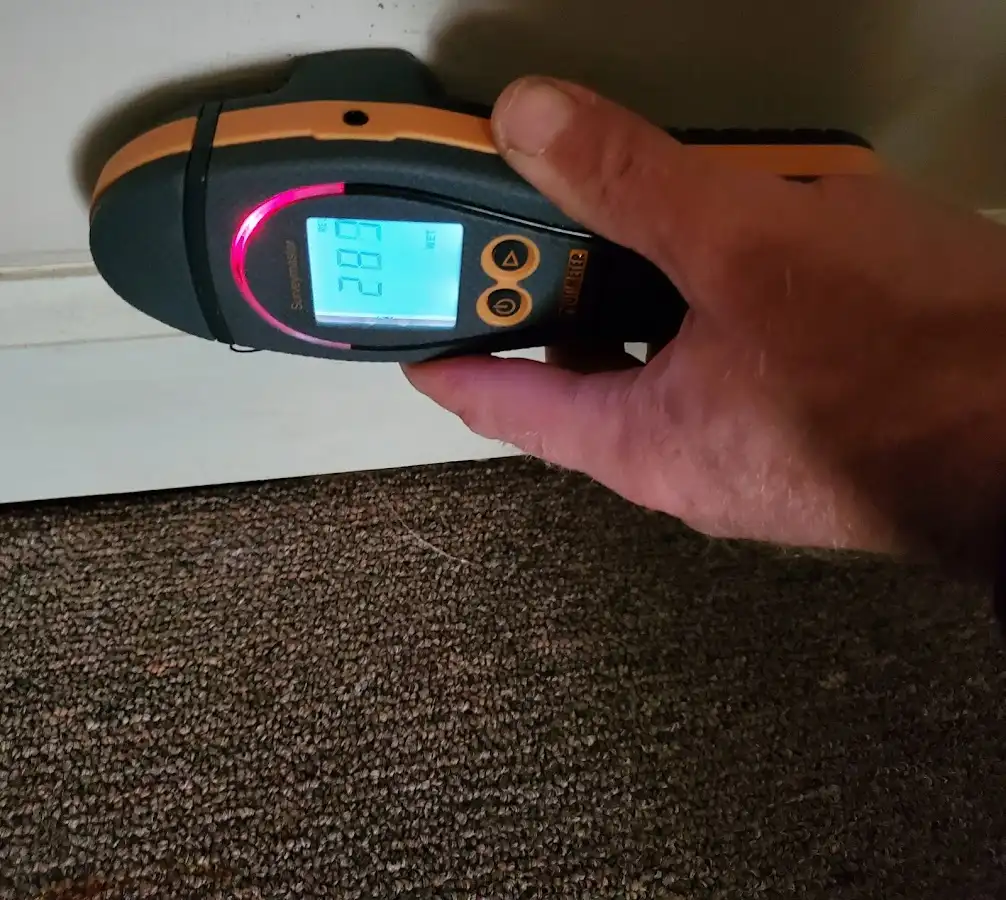 Moisture detection at baseboard during Sewage Cleanup & Sanitation in Church Hill